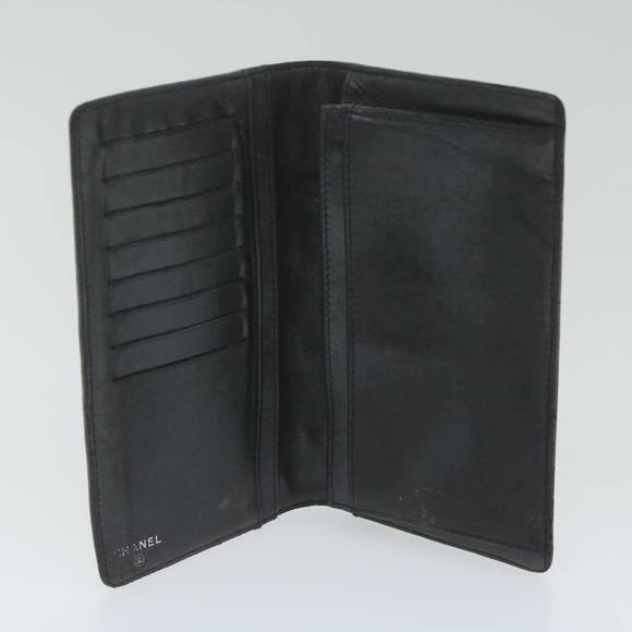 CHANEL Icon Line Wallet Leather Silver CC Auth 61875 - Picture 8 of 16